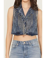 Rock & Roll Denim Women's Fringe Concho Vest