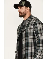 Brothers and Sons Men's Plaid Print Long Sleeve Button Down Flannel Shirt