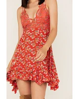 Free People Women's Adella Floral Print Sleeveless Slip Mini Dress