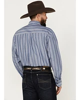 George Strait by Wrangler Men's Striped Long Sleeve Button-Down Western Shirt