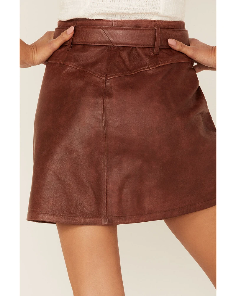Idyllwind Women's Western Belt Leather Mini Skirt