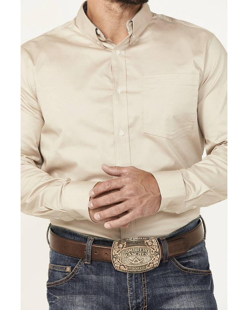 Cody James Men's Basic Twill Long Sleeve Button-Down Performance Western Shirt - Tall
