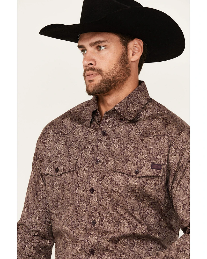 Justin Men's Boot Barn Exclusive Paisley Print Long Sleeve Button-Down Stretch Western Shirt