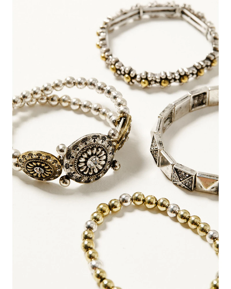 Shyanne Women's Desert Rose Antique Stretch Bracelet Set - 5 Piece