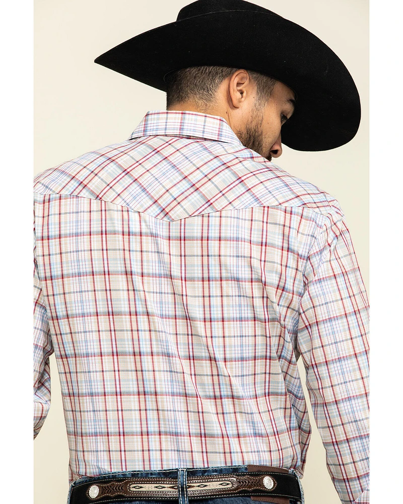 Roper Men's Classic Tan Plaid Long Sleeve Western Shirt