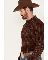 Cody James Men's Rusty Spur Plaid Print Long Sleeve Snap Western Flannel Shirt - Big & Tall