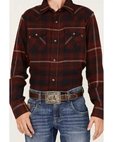 Ariat Boys' Retro Heather Plaid Print Long Sleeve Snap Shirt