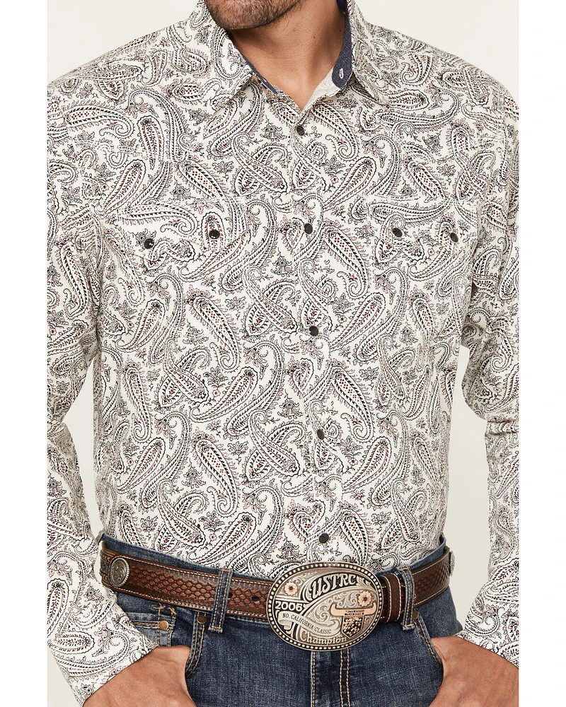 Moonshine Spirit Men's Goleta Paisley Print Long Sleeve Snap Western Shirt