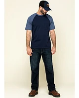 Hawx Men's Navy Midland Short Sleeve Baseball Work T-Shirt