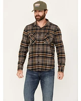 Brixton Men's Bowery Plaid Print Long Sleeve Button-Down Flannel Shirt