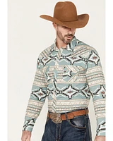 Rock & Roll Denim Men's Southwestern Long Sleeve Western Snap Shirt