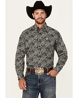 Cinch Men's Paisley Print Long Sleeve Button-Down Western Shirt