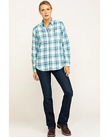 Ariat Women's Boot Barn Exclusive FR Gisela Plaid Print Long Sleeve Work Shirt