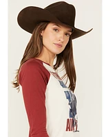 Shyanne Women's 3/4 Sleeve Split Neck Graphic Tee
