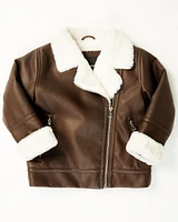 Urban Republic Toddler Girls' Sherpa Lined Moto Jacket