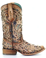 Corral Women's Inlay Western Boots - Square Toe