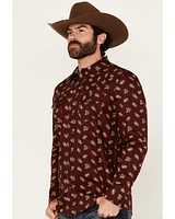 Moonshine Spirit Men's Nightmare Paisley Print Long Sleeve Snap Western Shirt