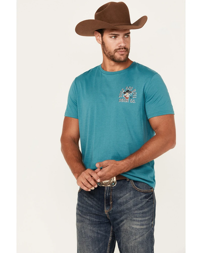Rock & Roll Denim Men's Cowboy Skull Short Sleeve Graphic T-Shirt