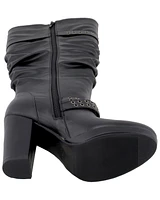 Milwaukee Leather Women's Slouch Platform Boots - Round Toe