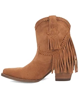 Dingo Women's Fandango Fringe Suede Western Booties - Snip Toe