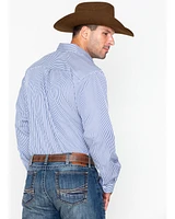Cinch Men's Tencel Mini Stripe Long Sleeve Button-Down Western Shirt