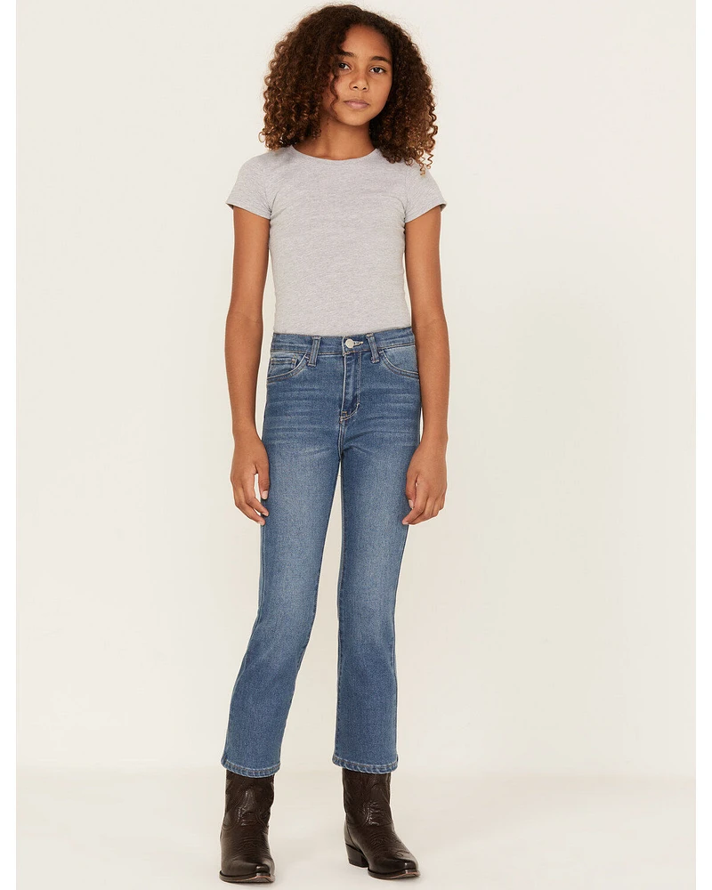 Levi's Girls' Dark Wash High Rise Cropped Flare Jeans