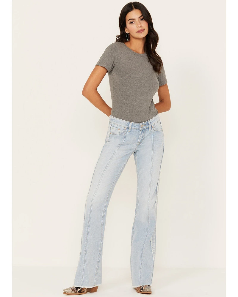 Shyanne Women's Light Wash Low Rise Seamed Bootcut Jeans