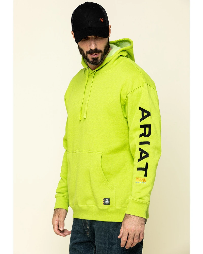 Ariat Men's Lime Heather Rebar Graphic Hooded Work Sweatshirt