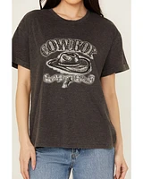 Blended Women's Cowboy Embroidered Graphic T-Shirt
