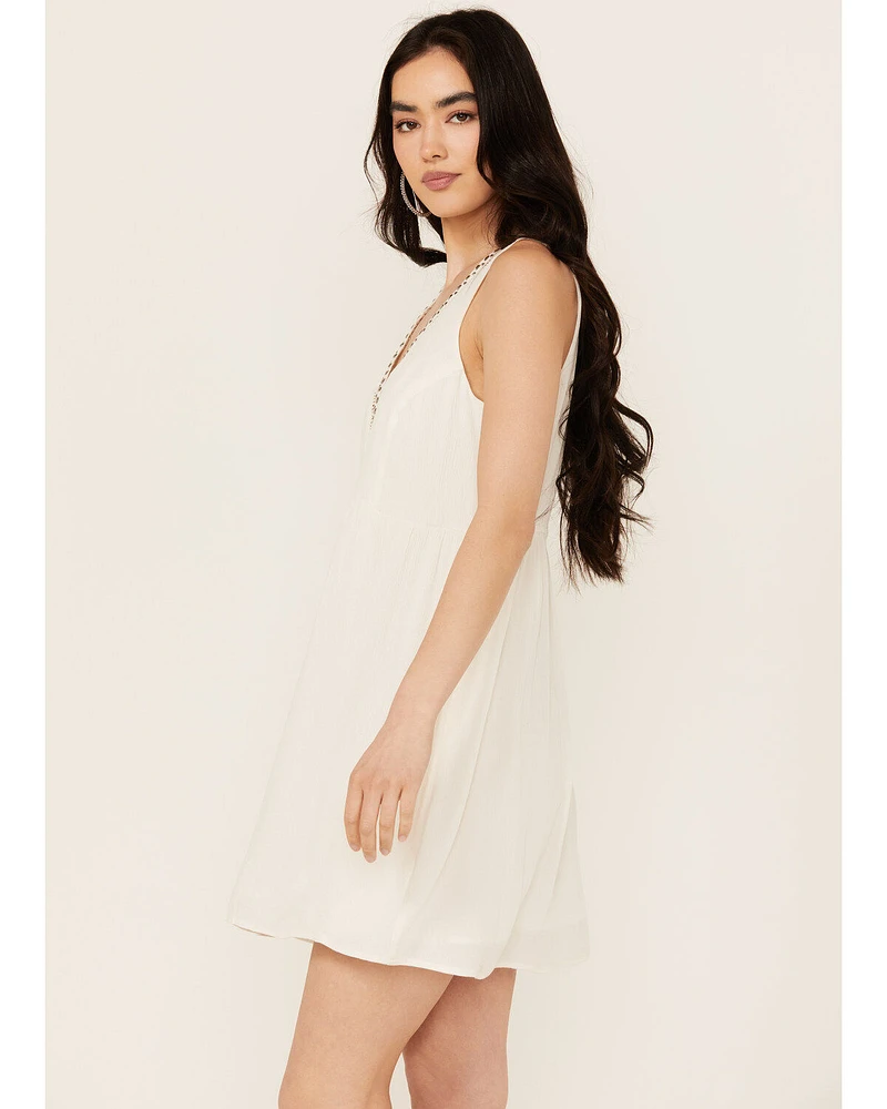 Idyllwind Women's Winfrey Criss Cross Front Embellished Mini Dress