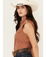 Shyanne Women's Western Embroidered Sleeveless Button-Down Shirt