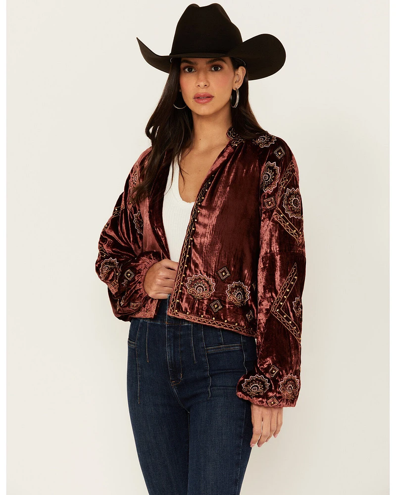 Shyanne Women's Velvet Beaded Jacket