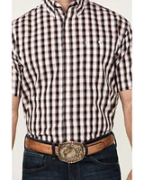 Wrangler Men's Classic Plaid Print Short Sleeve Button-Down Western Shirt