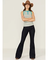 RANK 45® Women's Southwestern Stripe No Yank Henley Tank