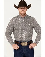 RANK 45® Men's Chute Gate Geo Print Long Sleeve Button-Down Western Shirt