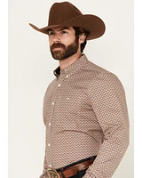 RANK 45® Men's Wallace Geo Print Long Sleeve Button-Down Stretch Western Shirt