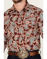 Cody James Men's Noah Paisley Print Long Sleeve Snap Western Shirt