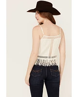 Idyllwind Women's Briarwick Jacquard Print Fringe And Lace Tank Top