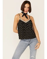 Patrons of Peace Women's Dot Print Neck Trim Cami