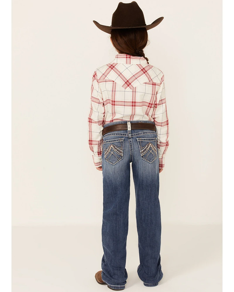 Ariat Girls' Medium Wash Eleanor Whipstitch Stretch Slim Bootcut Jeans