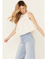 Free People Women's Fun and Flirty Embroidered Top
