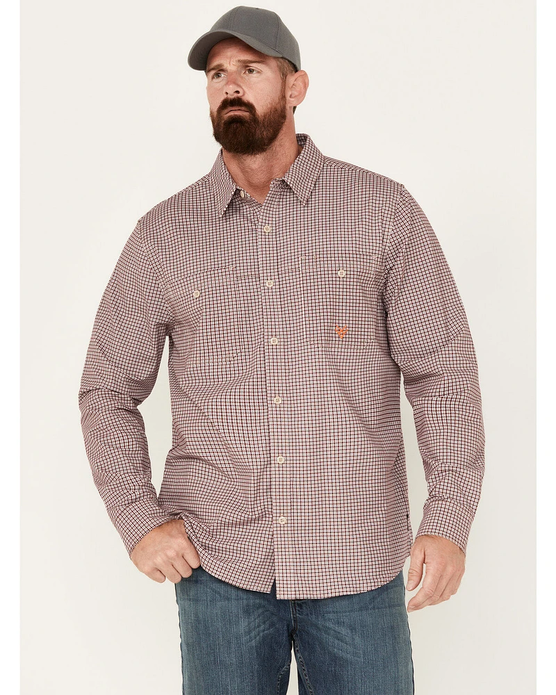 Hawx Men's FR Lightweight Printed Long Sleeve Button-Down Stretch Work Shirt