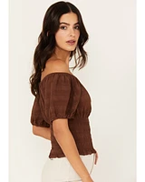 Shyanne Women's Puff Sleeve Smocked Bodice Top