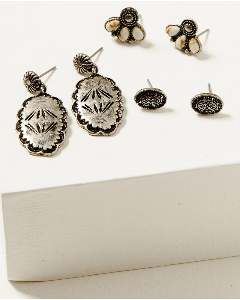 Shyanne Women's Isla Oasis Stamped Earring Set - 6 Piece