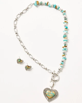 Shyanne Women's Sedona Sky Heart Jewelry Set - 2 Piece