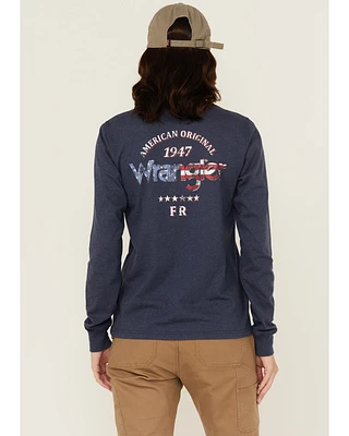 Wrangler Women's FR Americana Long Sleeve Graphic Work T-Shirt