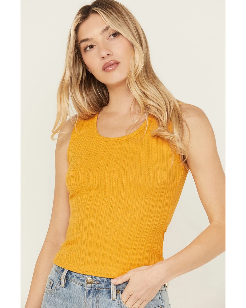 Shyanne Women's Pointelle Rib Knit Tank Top