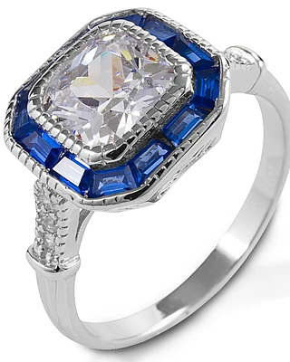 Kelly Herd Women's Small Asscher Cut Blue Spinel Ring