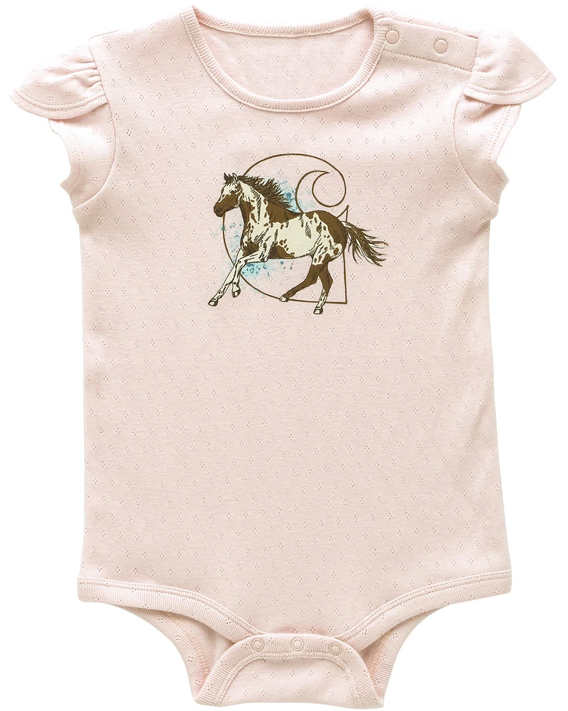Carhartt Infant Girls' Horse Logo Short Sleeve Onesie