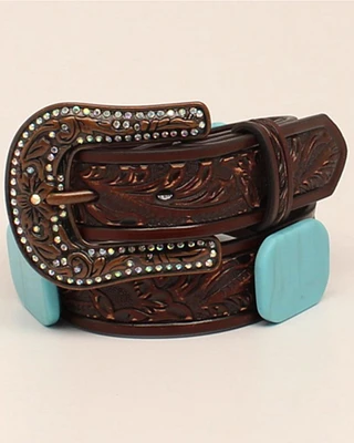 3D Girls' Embossed Western Belt